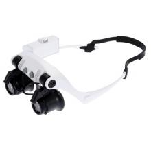 Лупа-очки Kromatech налобная бинокулярная 10/15/20/25x, с подсветкой (2 LED) MG9892G-3A