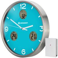 Часы настенные Bresser MyTime io NX Thermo/Hygro, 30 см, голубые Q6